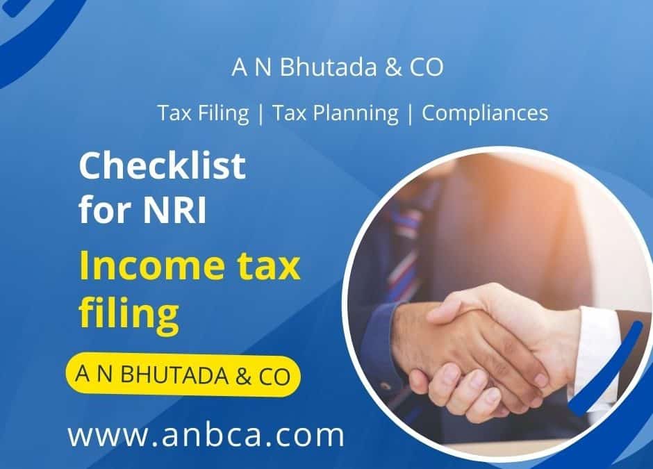 Checklist for NRI income Tax Filing