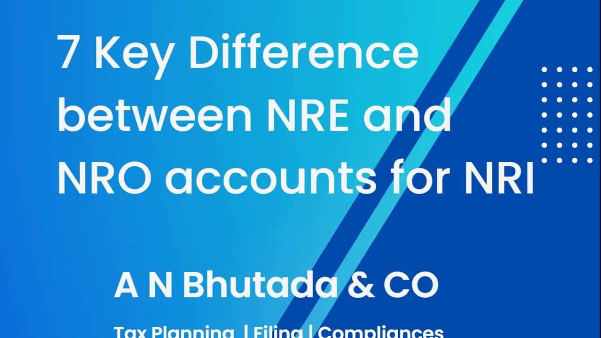 Difference between NRE and NRO accounts for NRI
